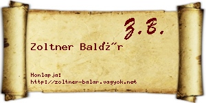 Zoltner Balár névjegykártya